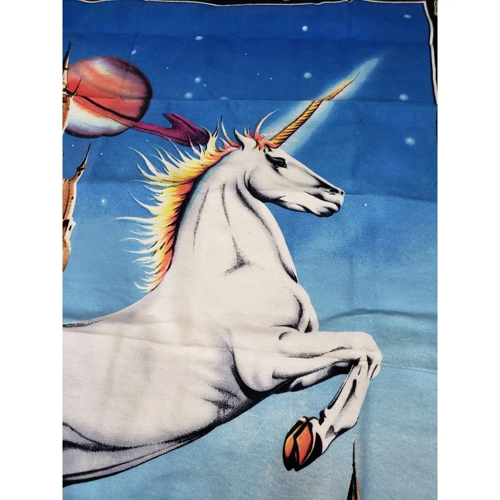 Vintage‎ Space Tapestry Psychedelic Unicorn Stoner Decor Hippie Celestial 70s